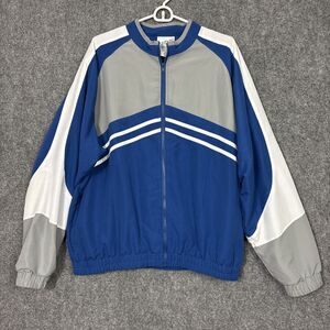 Irvine Park Jacket Mens Size L Blue Gray vintage 90's Hip Hop Track Urban Street
